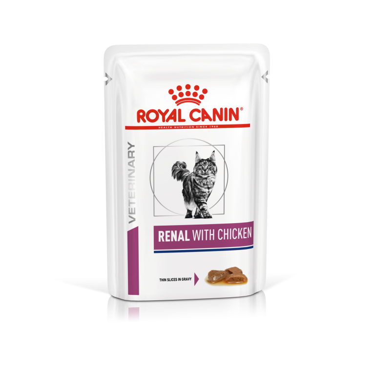 Royal Canin® Veterinary Diet Renal Chicken with Gravy Pouches Feline Wet Food