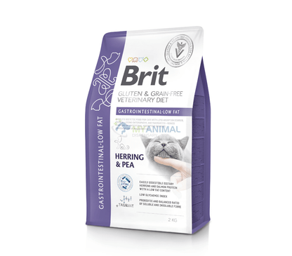 Brit Veterinary Diet Gastrointestinal Low Fat Herring & Pea Grain-Free Feline Dry Food