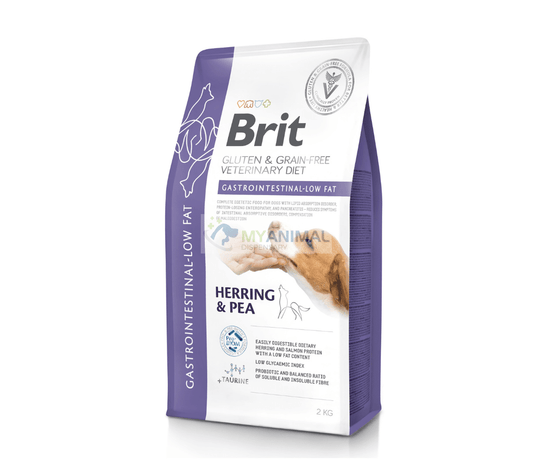Brit Veterinary Diet Gastrointestinal Low Fat Grain-Free Herring & Pea Canine Dry Food (FREE 6 CANS BRIT)