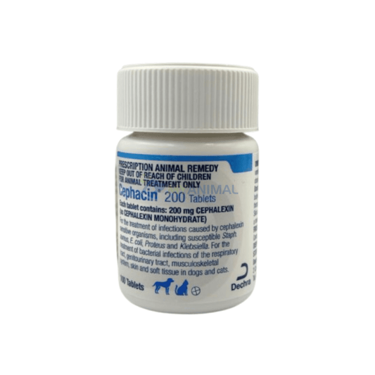 Dechra Cephacin® Cephalexin Antibiotics Tablets for Dogs Cats (200mg) (Non Flavored)