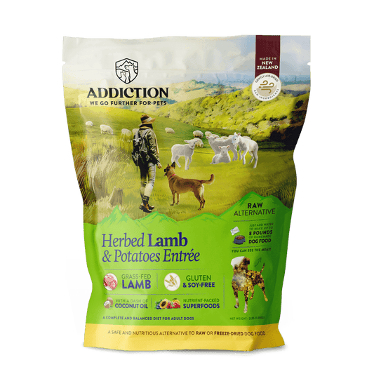 Addiction Herbed Lamb and Potatoes Entrée Grain-Free Raw Dehydrated Food for Dogs (2lbs)